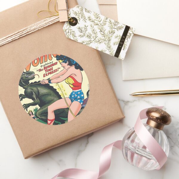 Wonder_Woman_Runaway_Time_Express_Classic_Round_Sticker_5 Wonder Woman Runaway Time Express Classic Round Sticker