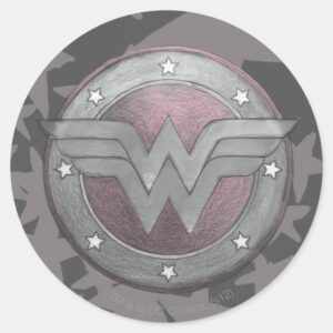 Wonder_Woman_Shield_Pattern_Classic_Round_Sticker_1 Wonder Woman Shield Pattern Classic Round Sticker
