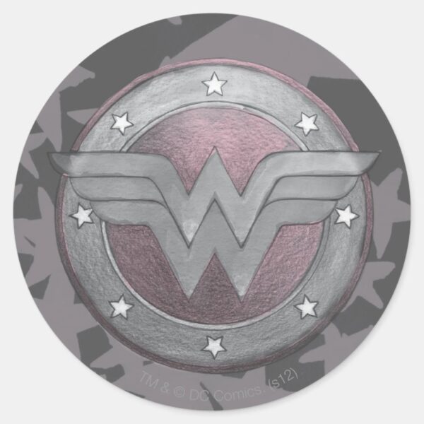 Wonder_Woman_Shield_Pattern_Classic_Round_Sticker_1 Wonder Woman Shield Pattern Classic Round Sticker