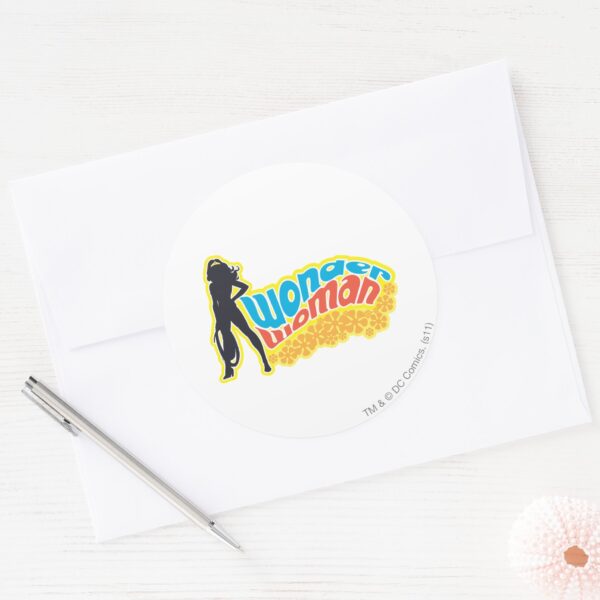 Wonder_Woman_Silhouette_Classic_Round_Sticker_3 Wonder Woman Silhouette Classic Round Sticker