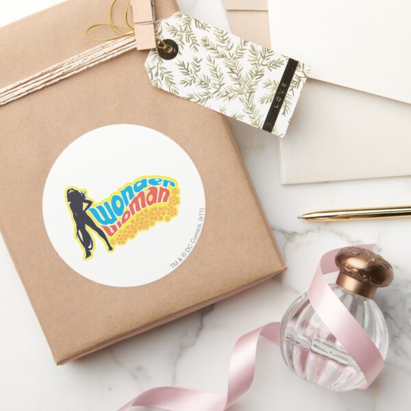 Wonder_Woman_Silhouette_Classic_Round_Sticker_5 Wonder Woman Silhouette Classic Round Sticker