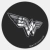 Wonder_Woman_Sitting_In_Angled_Lace_Logo_Classic_Round_Sticker_1 Wonder Woman Sitting In Angled Lace Logo Classic Round Sticker