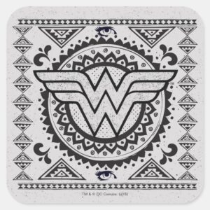 Wonder_Woman_Spiritual_Tribal_Design_Square_Sticker_1 Wonder Woman Spiritual Tribal Design Square Sticker