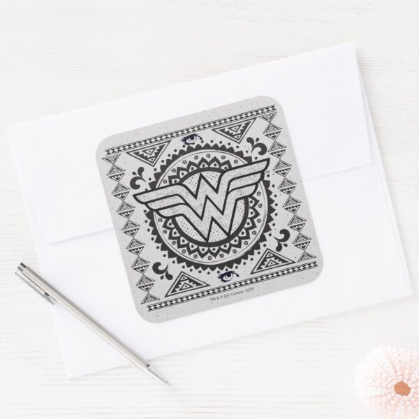 Wonder_Woman_Spiritual_Tribal_Design_Square_Sticker_3 Wonder Woman Spiritual Tribal Design Square Sticker