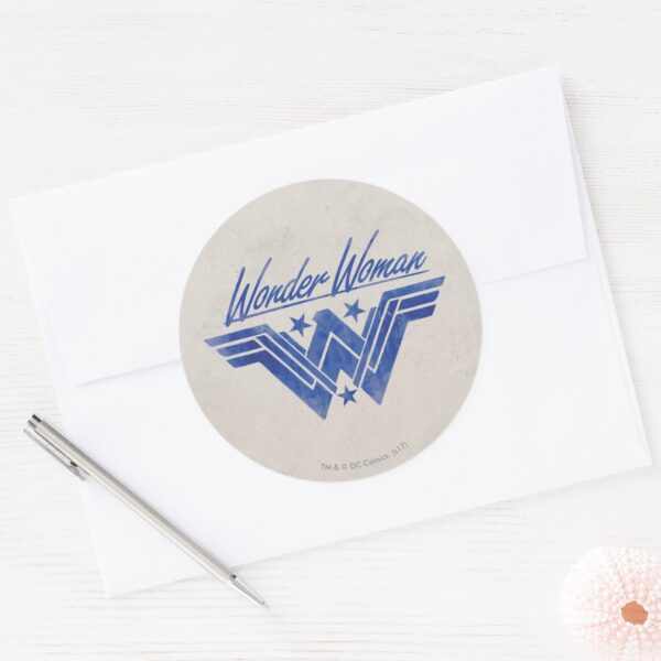 Wonder_Woman_Stacked_Stars_Symbol_Classic_Round_Sticker_3 Wonder Woman Stacked Stars Symbol Classic Round Sticker