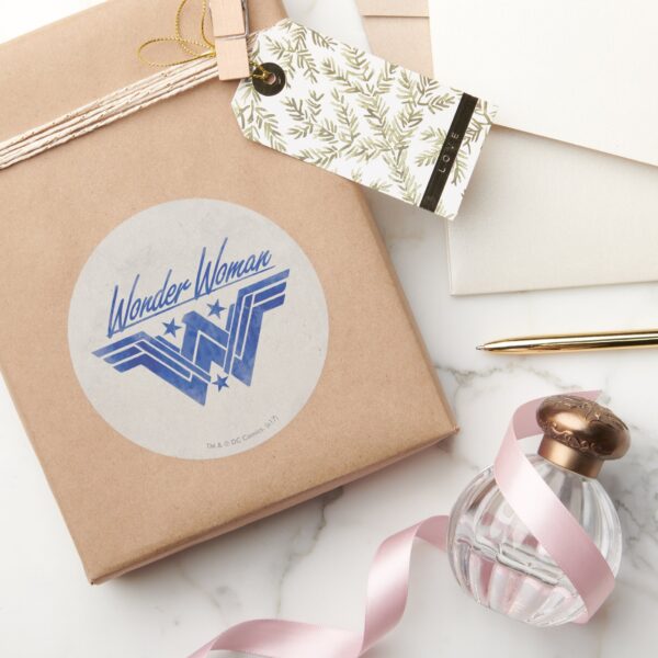 Wonder_Woman_Stacked_Stars_Symbol_Classic_Round_Sticker_5 Wonder Woman Stacked Stars Symbol Classic Round Sticker