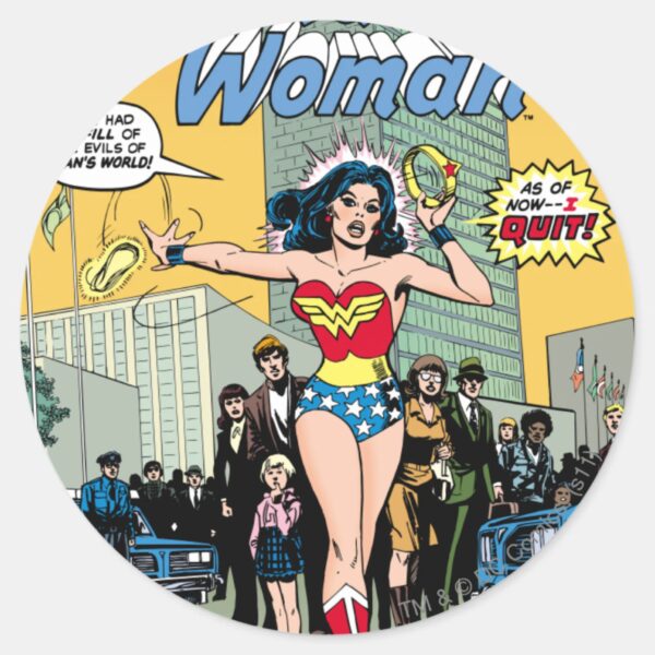 Wonder_Woman_Starring_Pat_Carbine_Classic_Round_Sticker_1 Wonder Woman Starring Pat Carbine Classic Round Sticker
