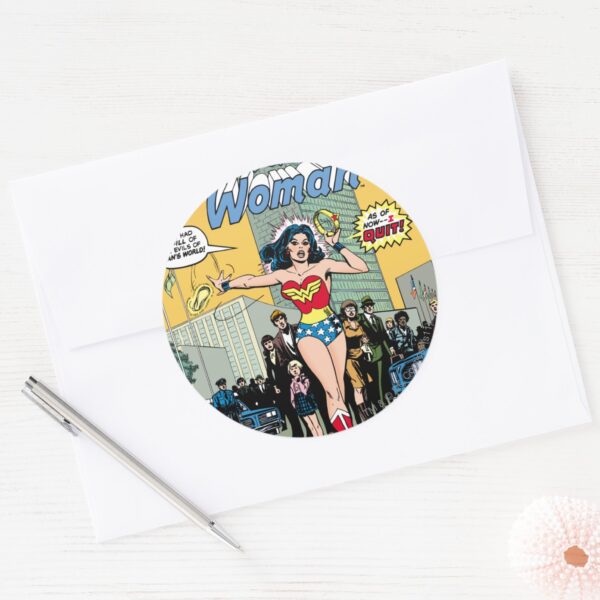 Wonder_Woman_Starring_Pat_Carbine_Classic_Round_Sticker_3 Wonder Woman Starring Pat Carbine Classic Round Sticker