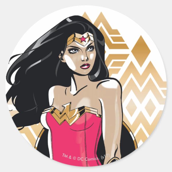 Wonder_Woman_Strength_Classic_Round_Sticker_1 Wonder Woman Strength Classic Round Sticker
