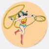Wonder_Woman_Swinging_Lasso_Classic_Round_Sticker_1 Wonder Woman Swinging Lasso Classic Round Sticker