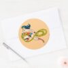 Wonder_Woman_Swinging_Lasso_Left_Classic_Round_Sticker_3 Wonder Woman Swinging Lasso Left Classic Round Sticker