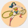 Wonder_Woman_Swinging_Lasso_Right_Classic_Round_Sticker_1 Wonder Woman Swinging Lasso Right Classic Round Sticker