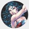 Wonder_Woman_Swinging_Sword_Classic_Round_Sticker_1 Wonder Woman Swinging Sword Classic Round Sticker