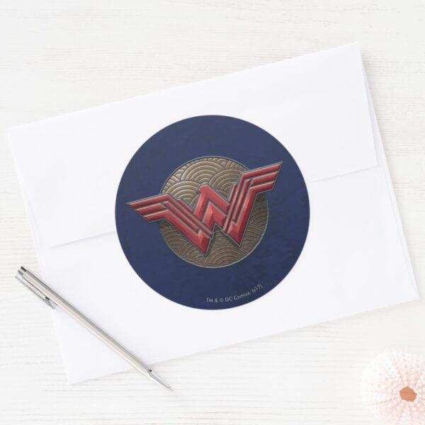 Wonder_Woman_Symbol_Over_Concentric_Circles_Classic_Round_Sticker_3 Wonder Woman Symbol Over Concentric Circles Classic Round Sticker