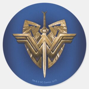 Wonder_Woman_Symbol_With_Sword_of_Justice_Classic_Round_Sticker_1 Wonder Woman Symbol With Sword Of Justice Classic Round Sticker