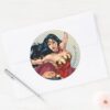 Wonder_Woman_Wearing_Cape_Classic_Round_Sticker_3 Wonder Woman Wearing Cape Classic Round Sticker