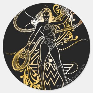 Wonder Woman Yellow Fade Classic Round Sticker