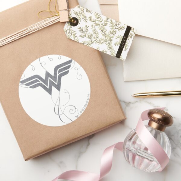Wonder_Woman___Beauty_Bliss_Logo_Classic_Round_Sticker_5 Wonder Woman Beauty Bliss Logo Classic Round Sticker