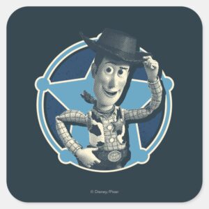 Woody Sheriff Badge Square Sticker