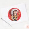 Woody_in_Santa_Hat_Classic_Round_Sticker_3 Woody In Santa Hat Classic Round Sticker