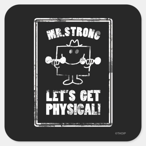 Work_Out_With_Mr._Strong_Square_Sticker_1 Work Out With Mr. Strong Square Sticker