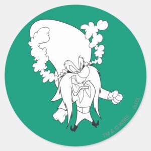 Yosemite Sam Steaming Mad Classic Round Sticker