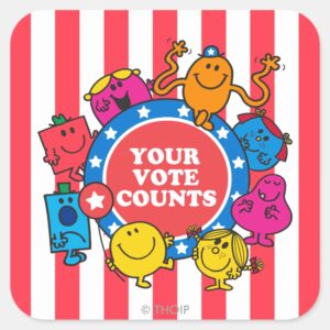 Your Vote Counts Square Sticker
