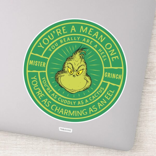 You're_a_Mean_One_Mister_Grinch_Badge_Sticker_1 Youre A Mean One Mister Grinch Badge Sticker