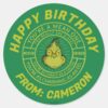 You're_a_Mean_One_Mister_Grinch___Happy_Birthday_Classic_Round_Sticker_1 Youre A Mean One Mister Grinch Happy Birthday Classic Round Sticker