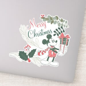 Yuletide Joy Merry Christmas Mickey Sticker
