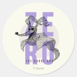 Zero The Ghost Dog Typography Classic Round Sticker