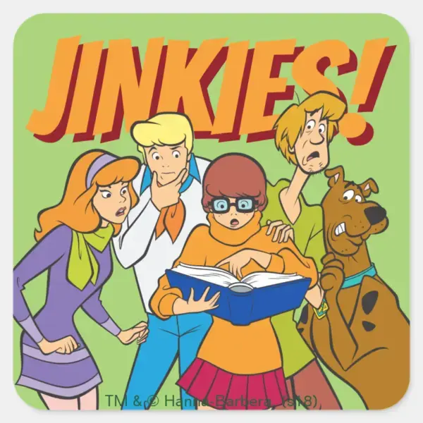scooby_doo_and_the_gang_investigate_book_square_sticker_1 Scooby Doo And The Gang Investigate Book Square Sticker