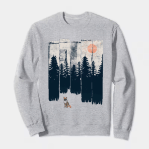 A Fox in the Wild Majestic Forest Crewneck Sweatshirt