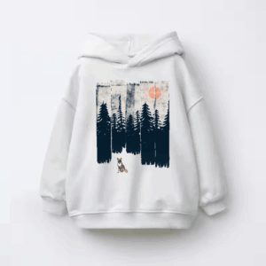 A Fox in the Wild Majestic Forest Kids Hoodie