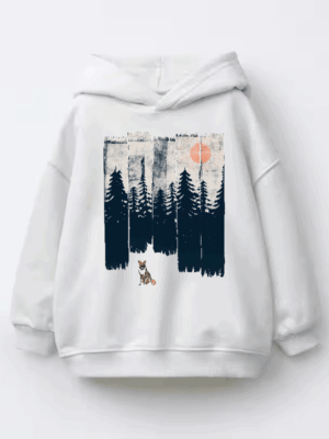 A Fox in the Wild Majestic Forest Kids Hoodie