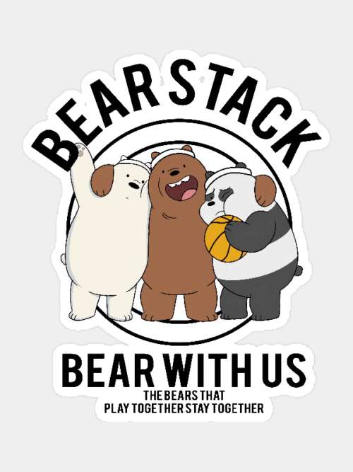A Trio of Friendship Bear With Us  Sticker