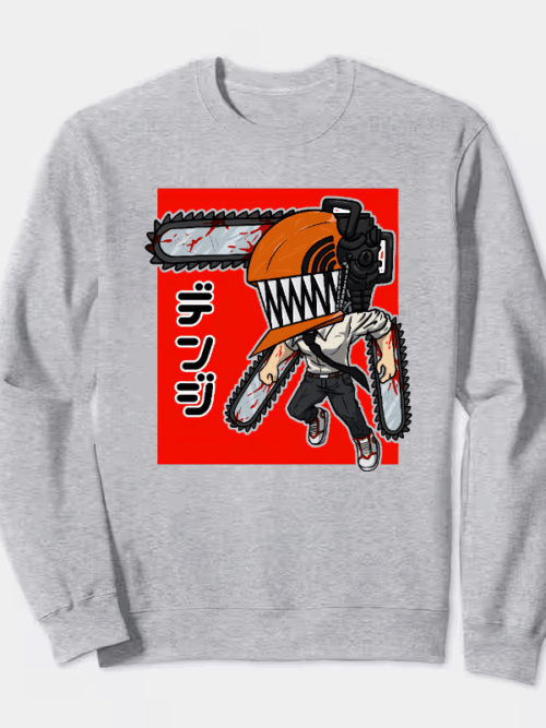 Adorable Chainsaw Man Chibi Denji Crewneck Sweatshirt