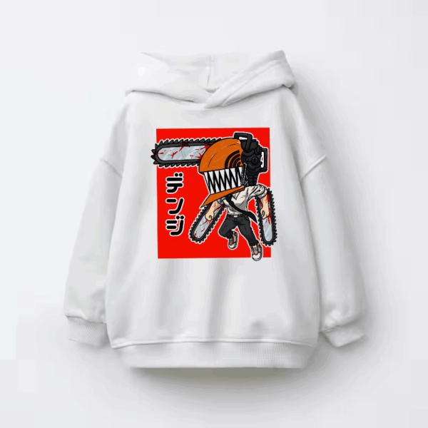 Adorable Chainsaw Man Chibi Denji Kids Hoodie
