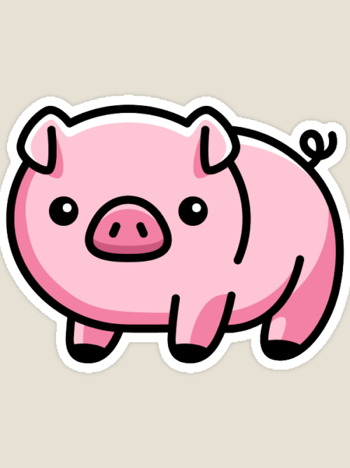 Adorable Piggy Wildlife Sticker