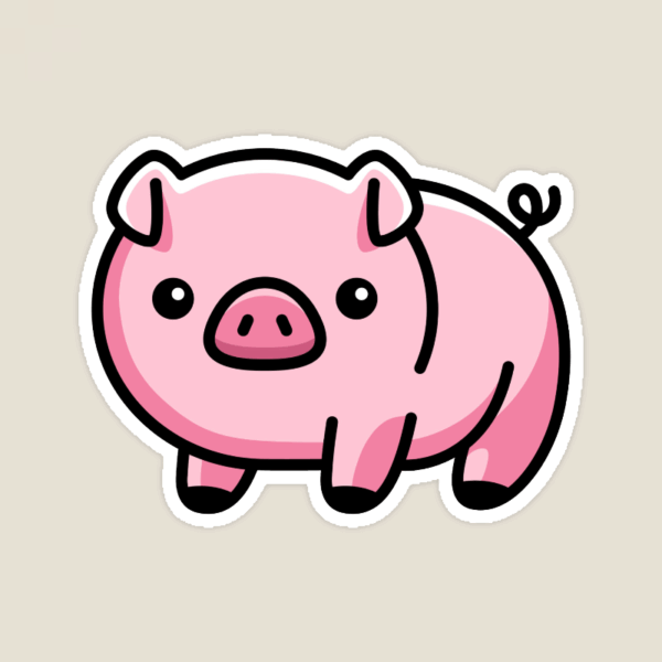 Adorable Piggy Wildlife Sticker Adorable Piggy Wildlife Sticker