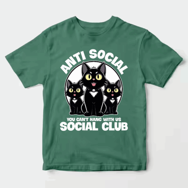 Anti Social Black Cats Club Unisex T-Shirt