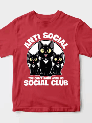 Anti Social Black Cats Club Unisex T-Shirt