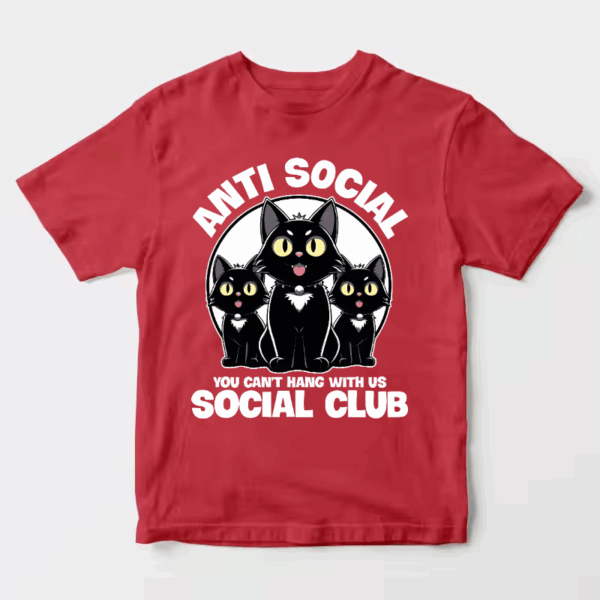 Anti Social Black Cats Club Unisex T-Shirt