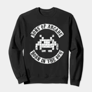 Arcade Legends Born in Eighties Classic Gaming Crewneck Sweatshirt