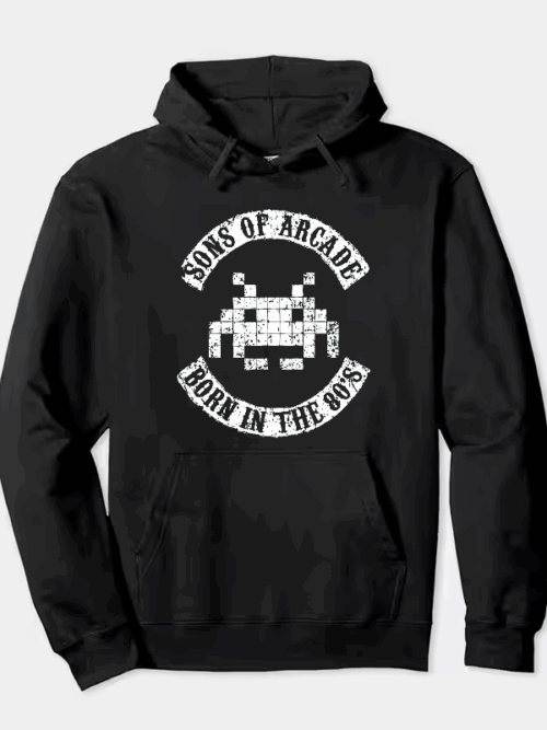 Arcade Legends Born in Eighties Classic Gaming Hoodie