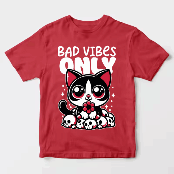 Bad Vibes Only Cute Black Cat Unisex T-Shirt
