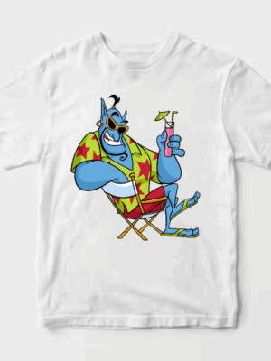 Beach Day Bliss – Relaxed Genie Soaking Up the Sun Unisex T-Shirt