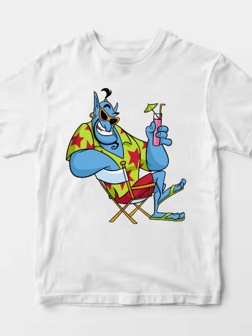 Beach Day Bliss – Relaxed Genie Soaking Up the Sun Unisex T-Shirt