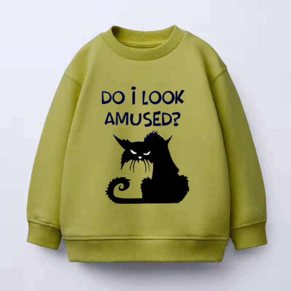 Black Cat Not Amused Energy Crewneck Sweatshirt