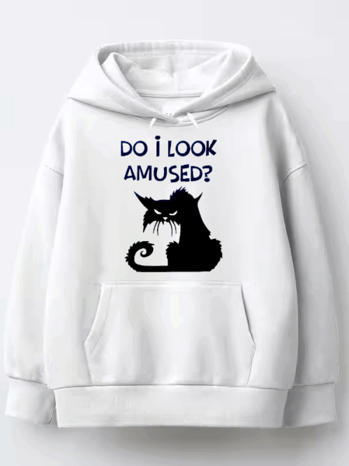 Black Cat Not Amused Energy Hoodie
